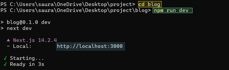 Starting Next.js Development Server